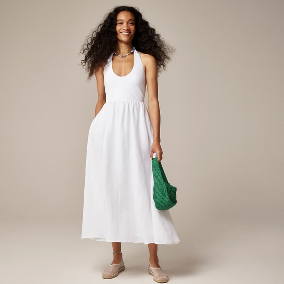 JCREW Size S Halter Mixy Dress in White $148 CL648 - Picture 1 of 7